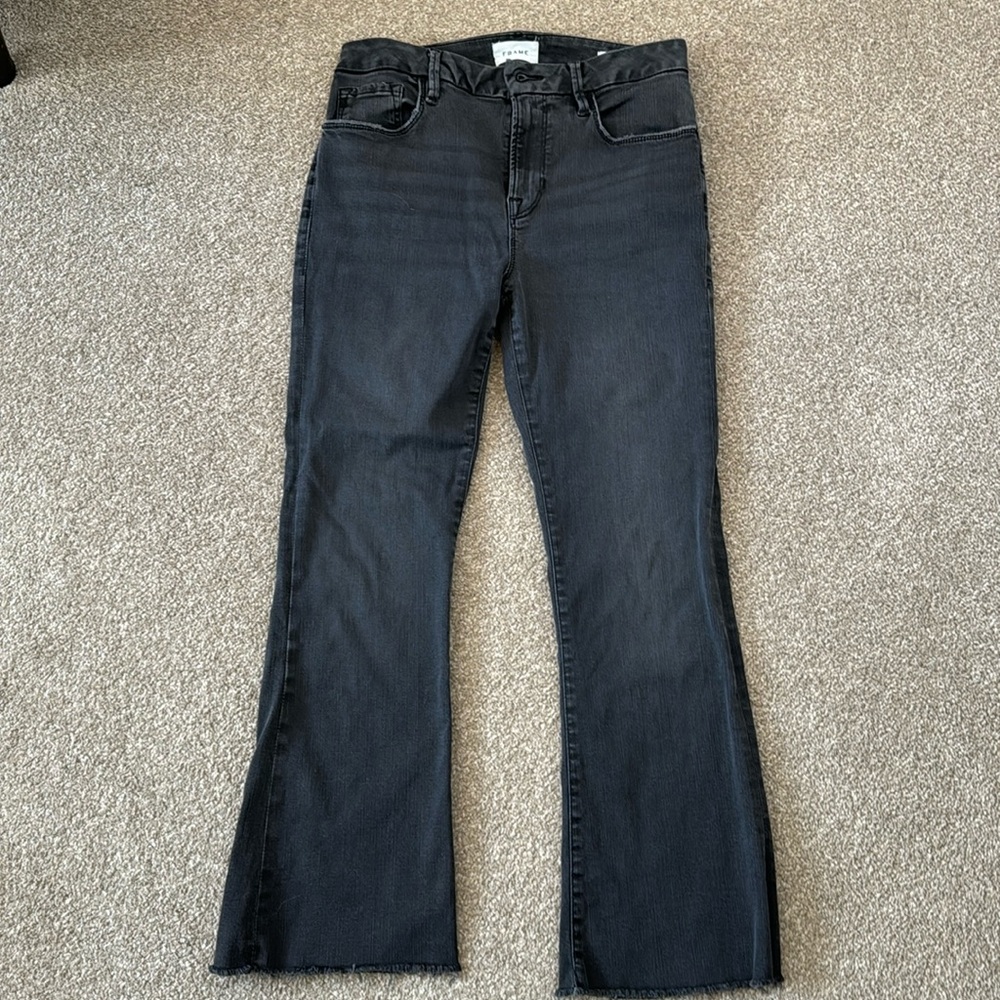 FRAME Le Crop Mini Boot in charcoal size 29
